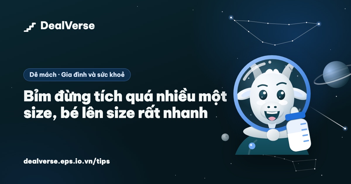 Bỉm đừng tích quá nhiều một size, bé lên size rất nhanh
