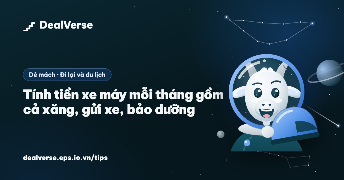 Tính tiền xe máy mỗi tháng gồm cả xăng, gửi xe, bảo dưỡng